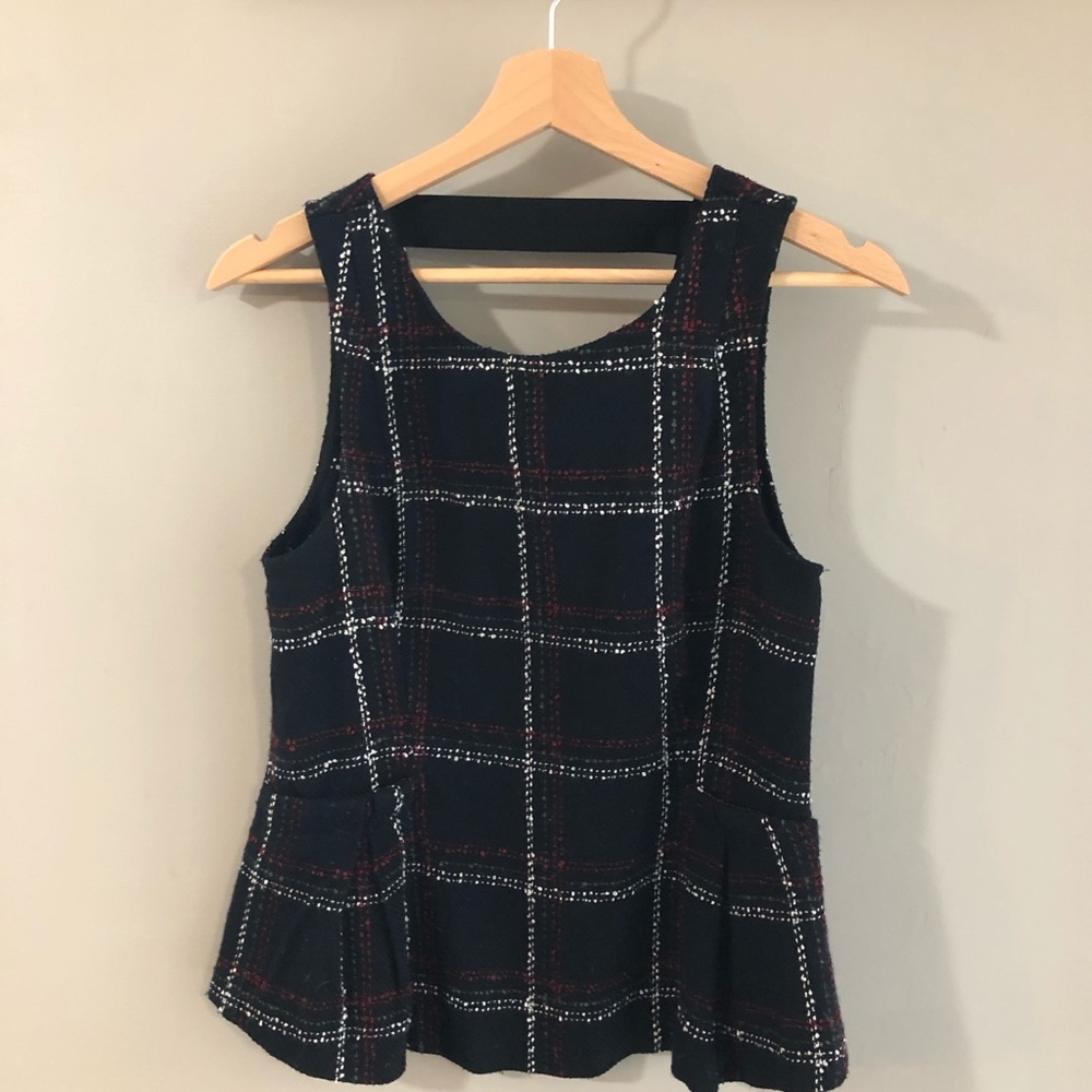 Tweed peplum top